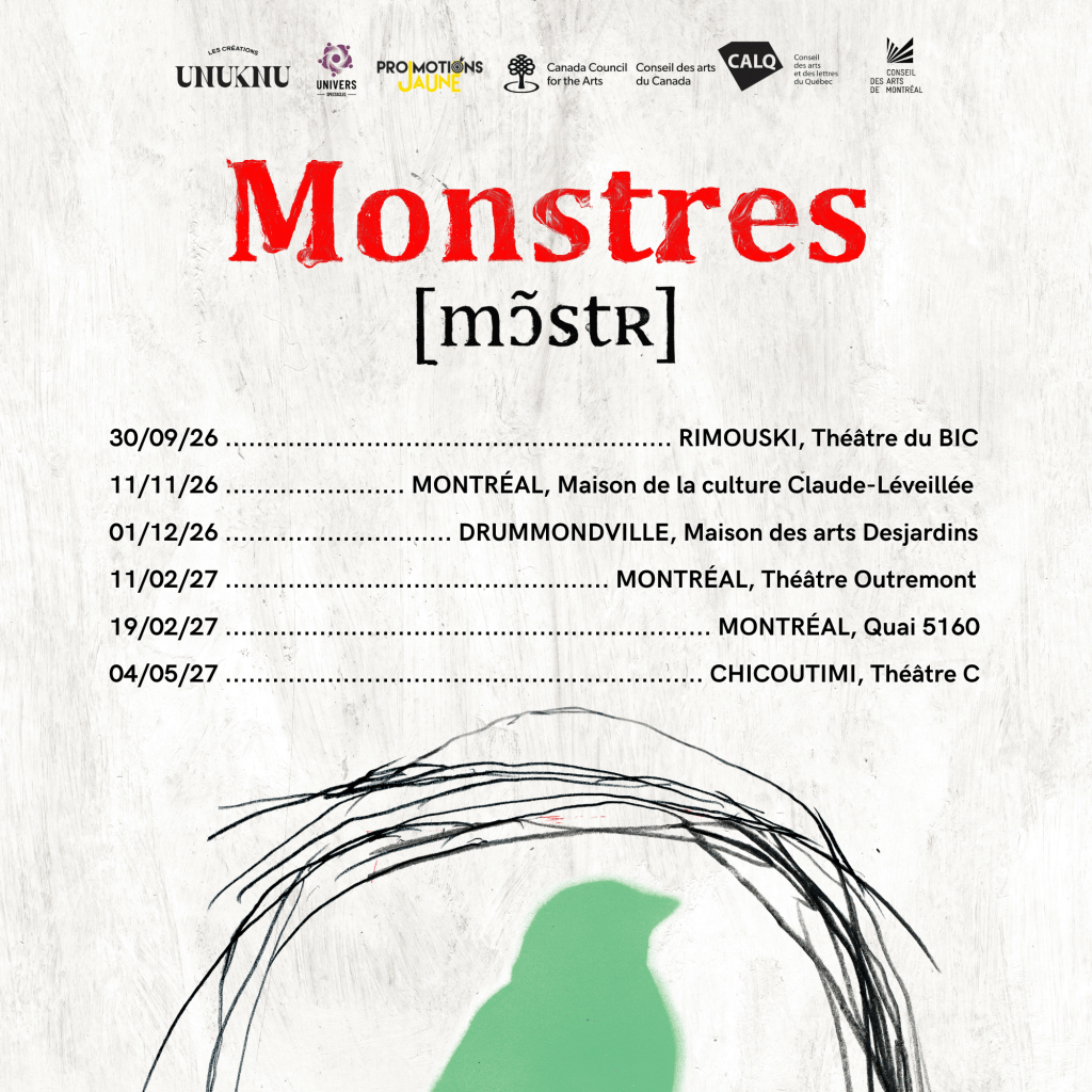 Dates de tournée 26-27 Monstres - Les Créations Unuknu
